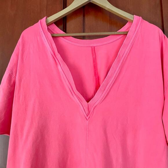 Free People Movement Hot Shot Tee Romper Electric Sunset Coral Size Small - Picture 9 of 12